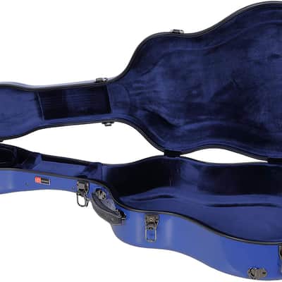 Crossrock Cases Molded Strong Fiberglass Hard Case For Acoustic Dreadnought Guitars In Navy Blue image 5
