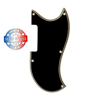 New 5 Ply Black/Cream WIDE BEVEL Pickguard for Gibson 1965-1968 EB-0 & EB-3 Bass Made In USA image 1