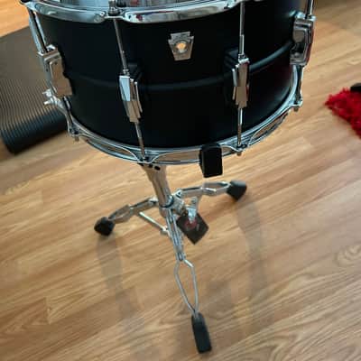 Ludwig LB408 Black Beauty 8x14 Stealth Brass Snare Drum Matte Black image 6