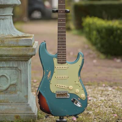 Fender Custom Shop '61 Strat® Heavy Relic®, Rosewood Fingerboard - Aged Ocean Turquoise over 3-Color Sunburst(2) image 14