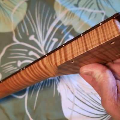 Harley Benton 25th strat neck SS frets, roasted flames, locking keys.. image 3