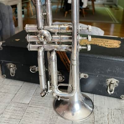 Frank Holton "New Proportion" Cornet — Serial #6646 — Chicago, c.1903–05 — Silver Plate — Collector-Player — Original Case, Extra Slides & Two Period Holton Mouthpieces image 5