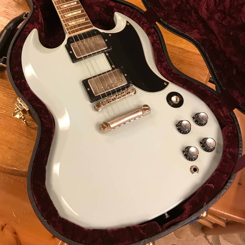 2019 Gibson Custom Shop 61/59 SG Fat Neck Frost Blue VOS image 1