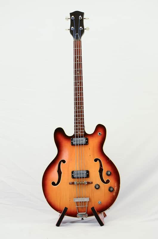 Klira Hollowbody Bass 1960s Sunburst image 1