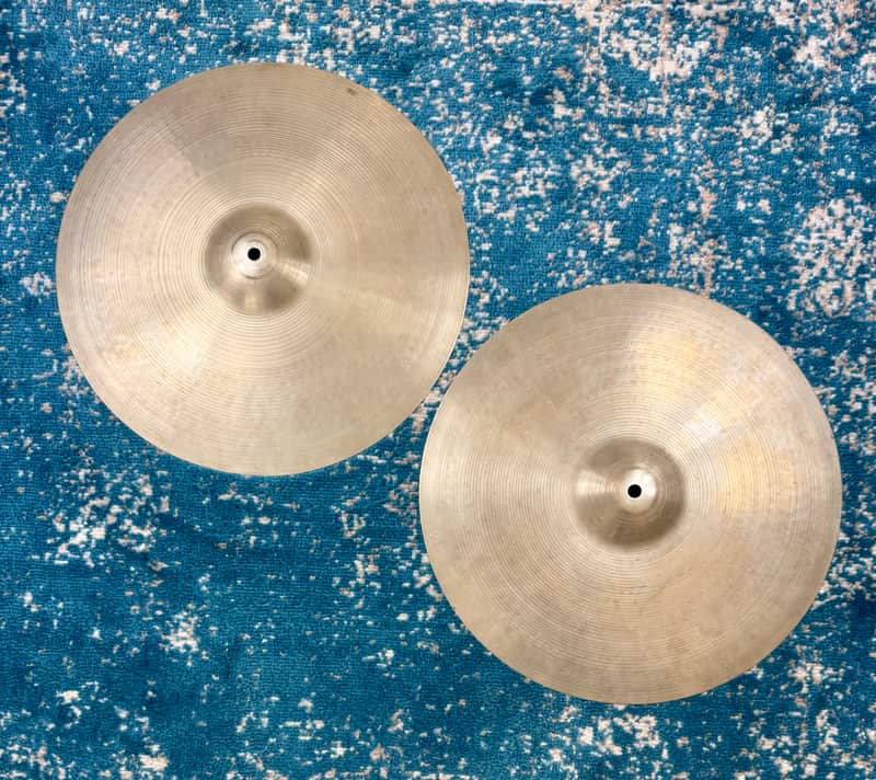 1960s MADE IN ENGLAND 15” ZYN Hihats 761g 771g image 1