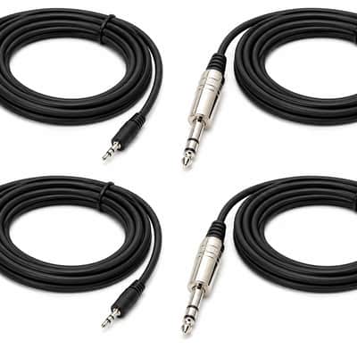 4 MR DJ CEQS3 3 ft 1/4" TRS (Stereo) Male to 1/8" (3.5mm) TRS Stereo Audio Cable image 1