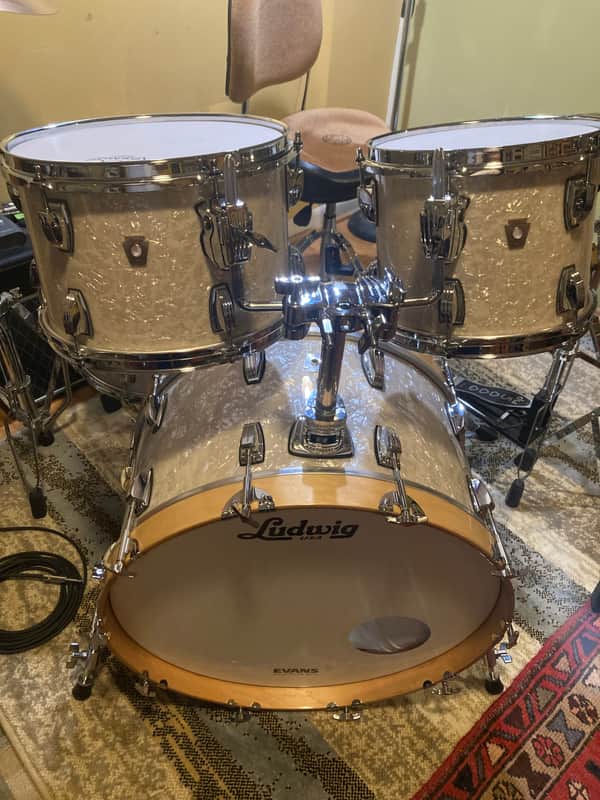 Ludwig Classic Maple 4 piece set 2000’s - vintage marine pearl image 1