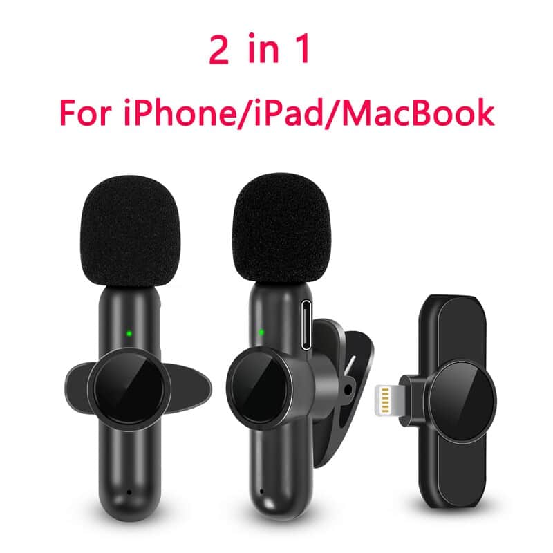 2.4G Wireless Lavalier Microphone Noise Cancelling Audio Video Recording for iPhone/iPad/Android/Xiaomi/Samsung Live Game Mic image 1