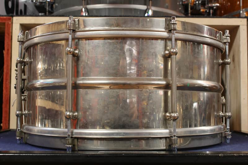 1930s Slingerland 6.5x14 Nickel Over Brass Artist Model Snare Drum image 1