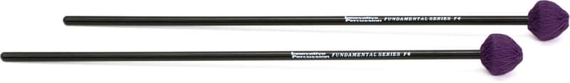 Innovative Percussion F4 Fundamental Hard Vibraphone Mallets - Purple Cord - Birch (2-pack) Bundle image 1