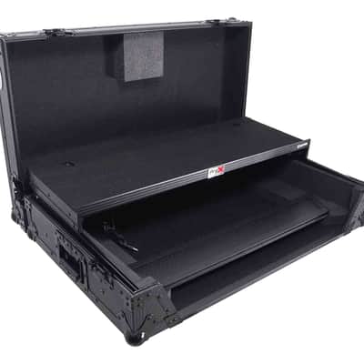 ProX XS-RANEFOUR WLTBL LED ATA Flight Style Road Case for RANE Four DJ Controller with 1U Rack Space and Wheels - Black Finish image 6