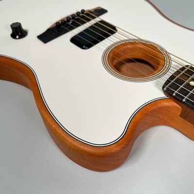 2021 Fender Acoustasonic Jazzmaster Artic White Finish w/Gig Bag image 7