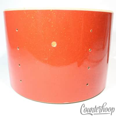 Ludwig 9x13"Tom Drum Shell Vintage 70s 3Ply Maple/Mahogany Red Glass Glitter USA image 1