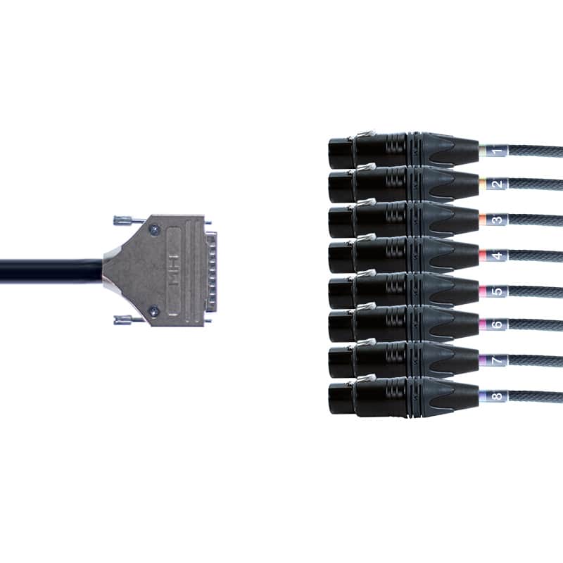 D-Sub DB25 8 Way Van Damme Studio Grade 3.1 Analog Studiograde Cable Loom 1M Balanced XLR Female image 1