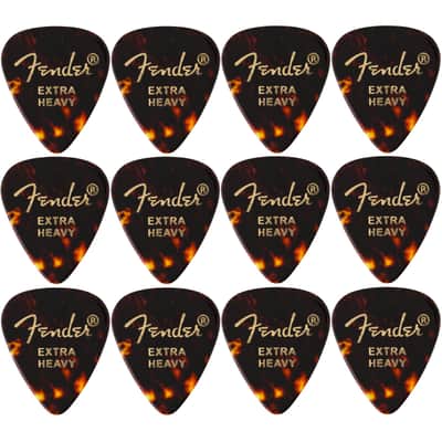 Fender Classic Celluloid 351 Shape Guitar Picks, Extra Heavy, Tortoise Shell, 12-Pack image 4