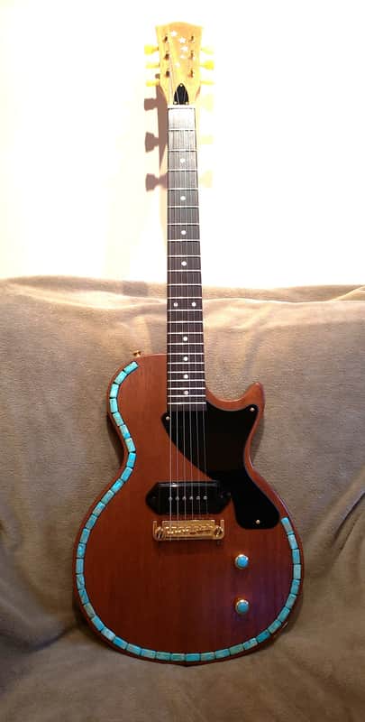 Custom Designed & Crafted Single Cutaway 1957 Les Paul Jr. Style-Aqua Impression Jasper Stones Serial #083 2025 image 1