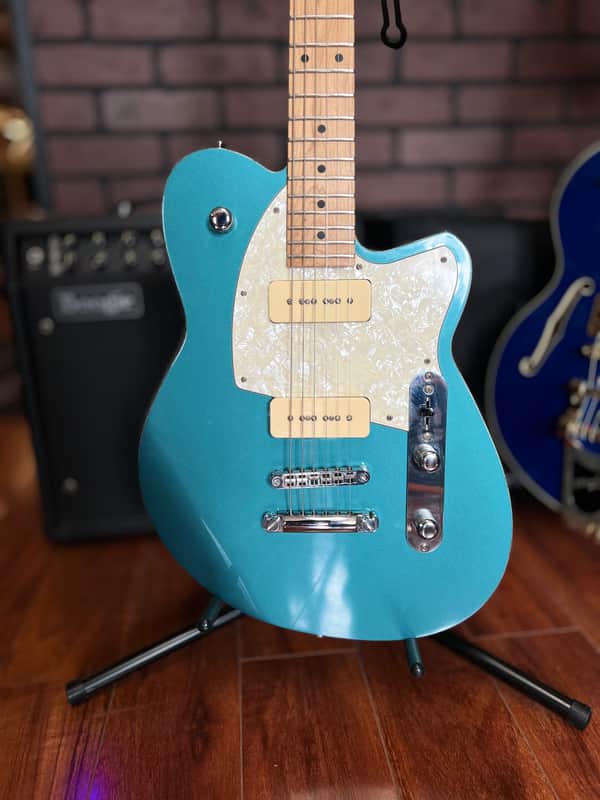 Reverend Charger 290 with Roasted Maple Fretboard 2020 - Present - Deep Sea Blue with White Pickguard image 1