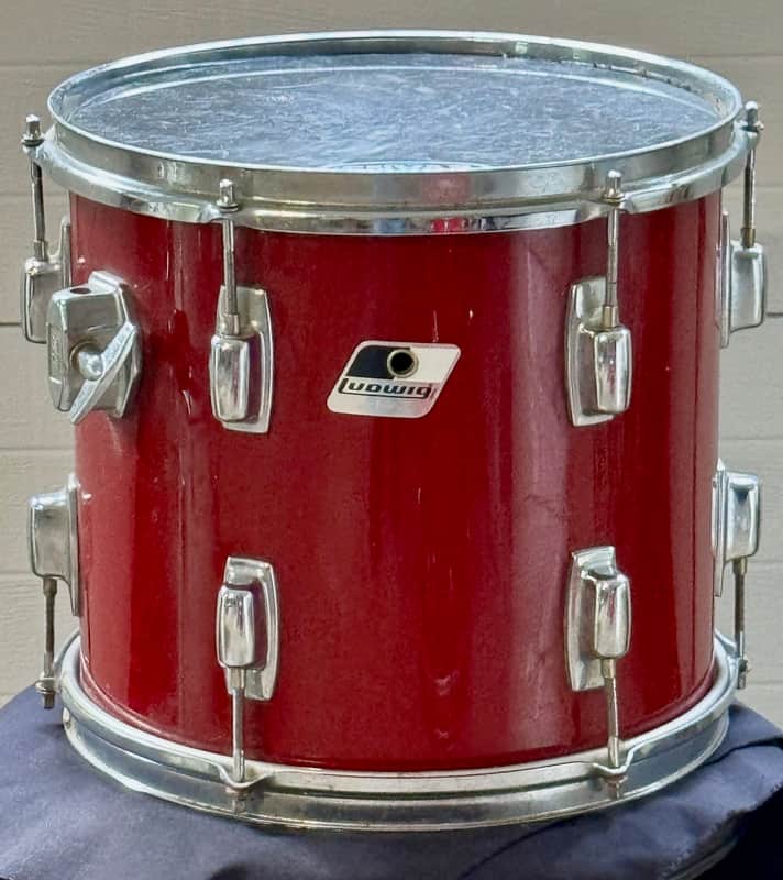 Ludwig Rockers 12" Power Tom Drum Vintage 80's Black and White Badge image 1