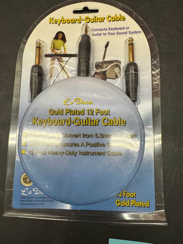 Lo Duca 12FT Gold-Plated 1/4" Instrument Cable – Guitar Keyboard Bass – New image 1