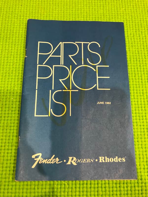 Fender Parts Price List