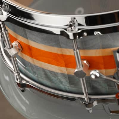 Seven Six Drum Company's The Flame Birch III 6x14 Custom Solid Stave Snare Drum image 5