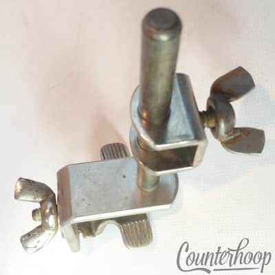 *Ludwig WFL Cowbell Mount Rod+Clamp Clamp-On Bass Drum Hoop Nickel Keystone 50s* - Excellent image 3