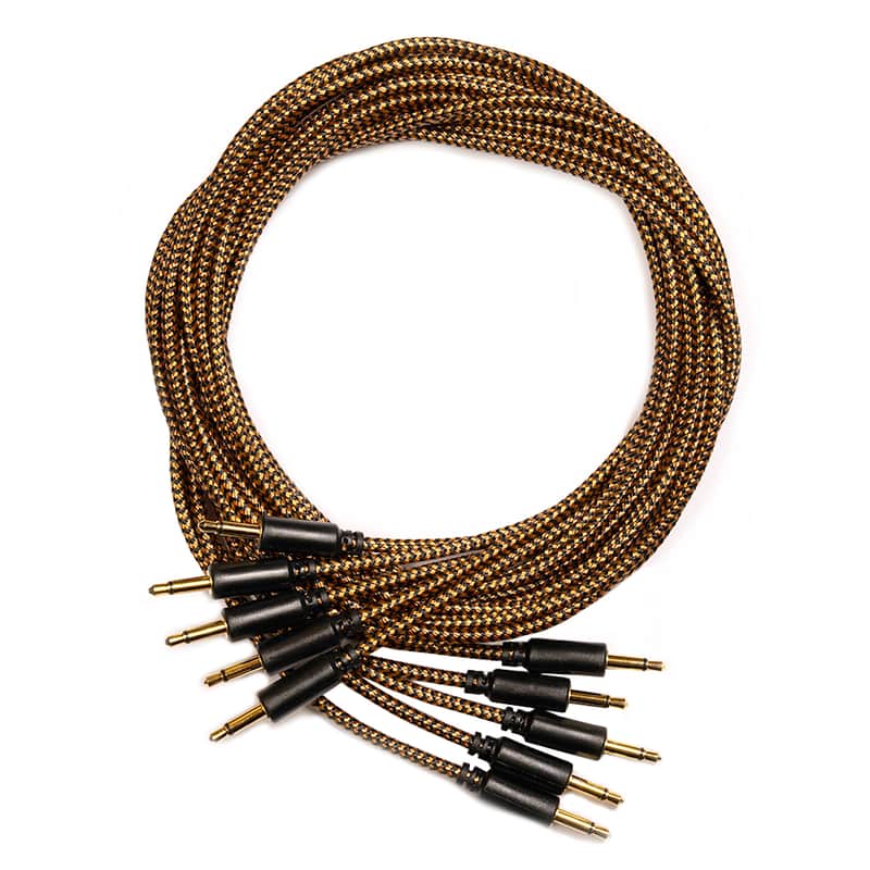 120cm (5 cables)- Eurorack Braided Patch Cables with Gold Plated Connectors 3.5mm Mono image 1