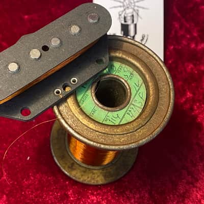 General Vintage Tone Telecaster pickup set hand wound 1957 / 58 NOS Fw1177 formvar heavy REA Mangnetics Indiana , US one , March of 1958 Aged image 14