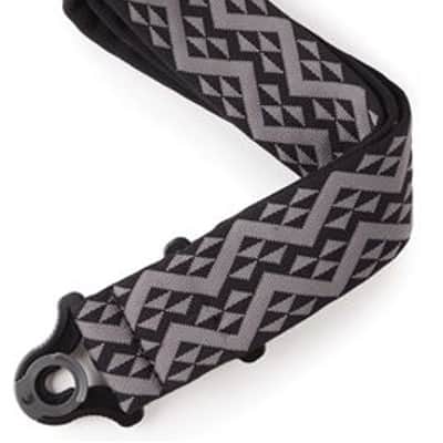 D'Addario 50BAL03 Auto Lock Guitar Strap Black Padded Geometric image 2