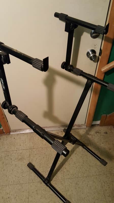 Used Quik-Lok Two Tier Keyboard Stand, Good Sturdy X-style Stand For 2 Instruments! image 1