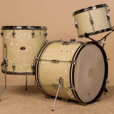1960s Slingerland White Marine Pearl Drum Set image 1