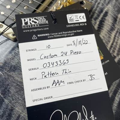 PRS Custom 24 Piezo Natural Back Custom Color - Charcoal Sapphire Wrap Burst 343363 image 12
