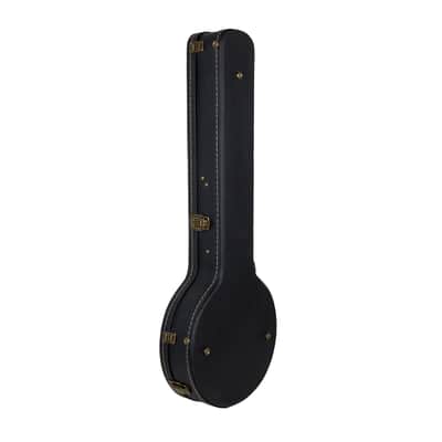 Crossrock Wooden Case fits 11" Openback styles of Banjos -Vintage Hardware, Sponge Lining, Metal Feet, Storage Space-Black (CRW520OBJ11BK) image 2