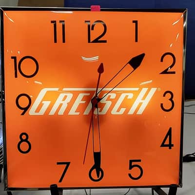 1950's-60's Gretsch Guitars & Amplifiers Pam Dealer Style Light-Up Clock Killer Cool Man Cave/Garage Item image 5