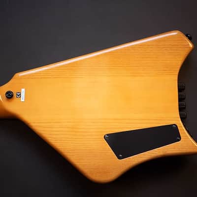 BootLegger Guitar Ace Headless Bass 4 String 7.8 Lbs With Honey Clear Stiletto Case & Gig Bag image 8