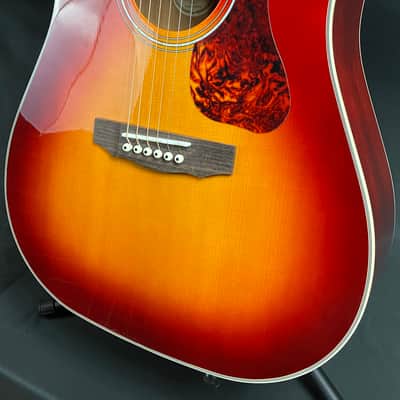Guild D-140 Dreadnought Acoustic Guitar Cherry Sunburst Finish image 8