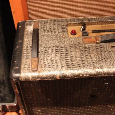 Vintage 1963 Selmer Zodiac Twin Thirty Truvoice Croc Skin Amplifier w/ Pedal image 3