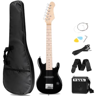 30 Inch Electric Guitar and Starter Kit for Kids w/Amp,Strings,Picks,Strap Black image 1