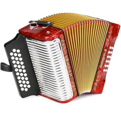 Hohner Corona II Accordion FBbEb, Red w/Case image 1