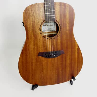 Caraya SAFAIR41EQ All Mahogany Dreadnought Acoustic Guitar, Built-in EQ + Gig Bag image 2