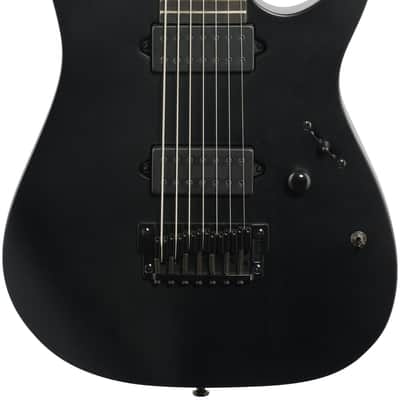 Ibanez RGIXL7 Iron Label Electric Guitar, 7-String, Black Flat image 2