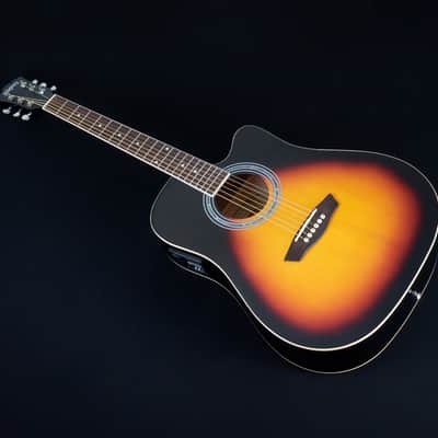 washburn wa90ce dreadnought acoustic electric guitar vintage tobacco sunburst the Washburn WA90 will be the perfect companion Washburn Vintage Series 6 String