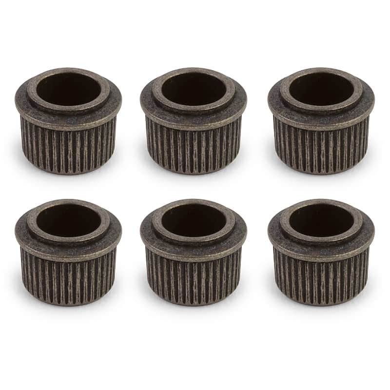 StewMac 3/8" Conversion Tuner Bushing, Round, Relic nickel, set of 6 image 1