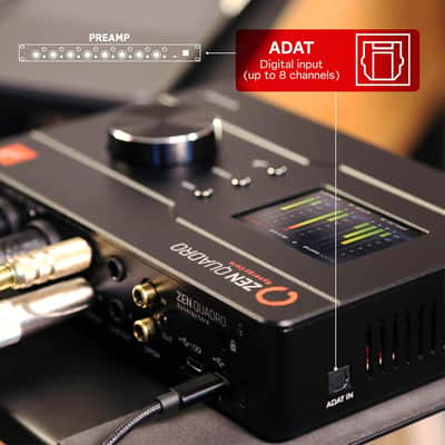 Antelope Audio Zen Quadro Synergy Core — 4-Channel Dual USB-C Bus Powered Audio Interface w/Discrete Preamps, Real-Time DSP+FPGA Effects & Compatibility for Mac, iOS, Android Software — 14x10 image 5