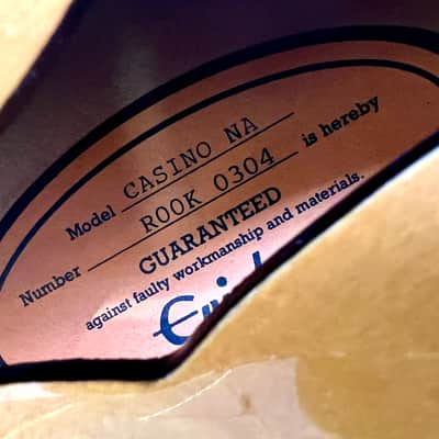 MIK Epiphone Casino 2000’s - Natural peerless Korea original vintage MOT image 9