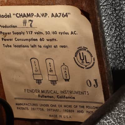 1965 Fender Champ Amp AA764 - Blackface - All Original - Incl. Original Shipping Box & Leather Cover image 20