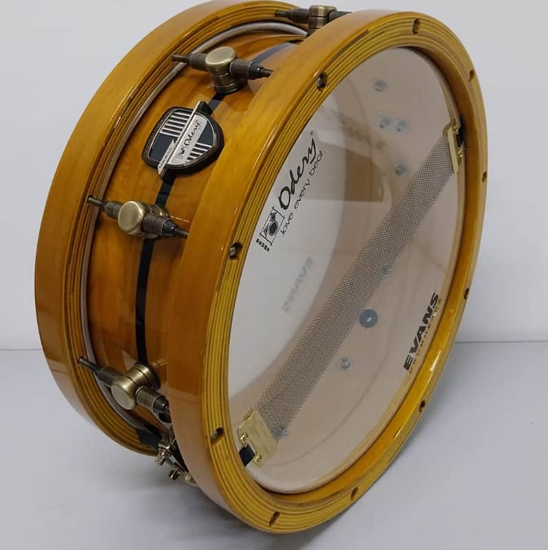 Odery Odery Custom Shop Snare, Araucaria & Teak woods, Wood Hoops and antique brass hardware - 14" x 5.5" image 1