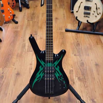 Warwick Corvette $$ Special Edition Tribal Black and Green image 2