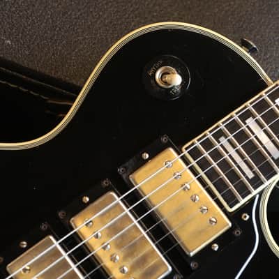 1976 Gibson Les Paul Custom 3-Pickup Black Beauty Electric Guitar Black Ebony + HSC image 3