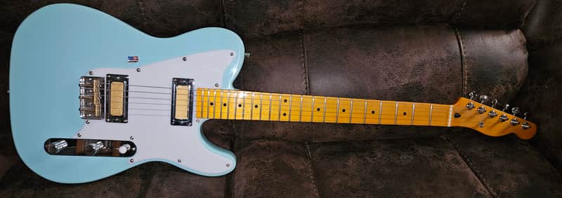 Partscaster Telecaster gold foil style 2023 - Daphne Blue image 1
